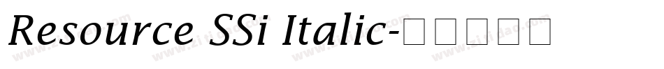 Resource SSi Italic字体转换